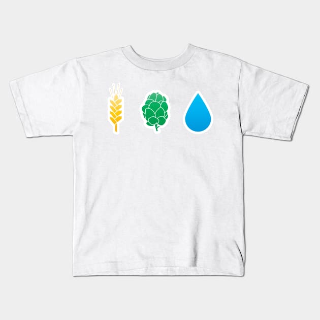 The Basic Ingredients of Beer Kids T-Shirt by mikewirth